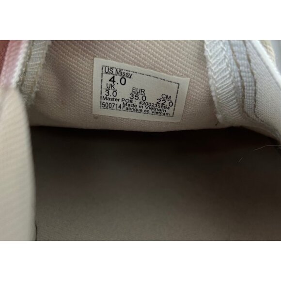 Vans Girls Beige Checkerboard Slip-On Sneakers Sunflower Embroidery Junior Sz 4 - Picture 7 of 8